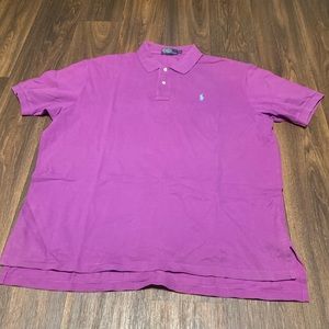 Ralph Lauren Purple/Lite Blue Logo Polo Shirt XXL VINTAGE